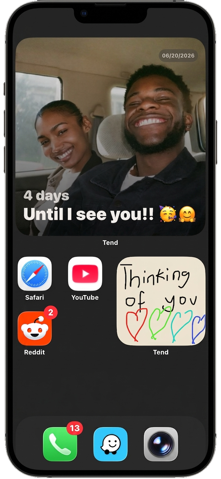 Tend widgets on the iPhone home screen